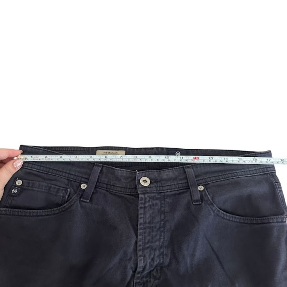 AG Adriano Goldschmied Navy Blue Graduate Tailored Leg Chino Pants Mens 33 x 32 - Picture 3 of 4